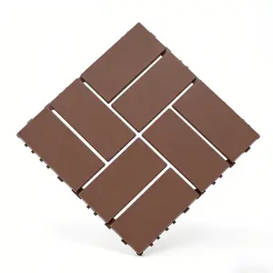 Interlocking Deck Pavers 44PCS 12"x12" Waterproof Flooring, 8 Slat, All Weather Outdoor Tiles for Backyard Walkway Balcony Garden