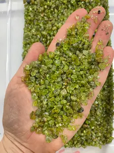 Bulk Peridot Crystal Chips (1 lb. Bag) Size 5mm to 7mm, Natural Peridot Gemstone Chips