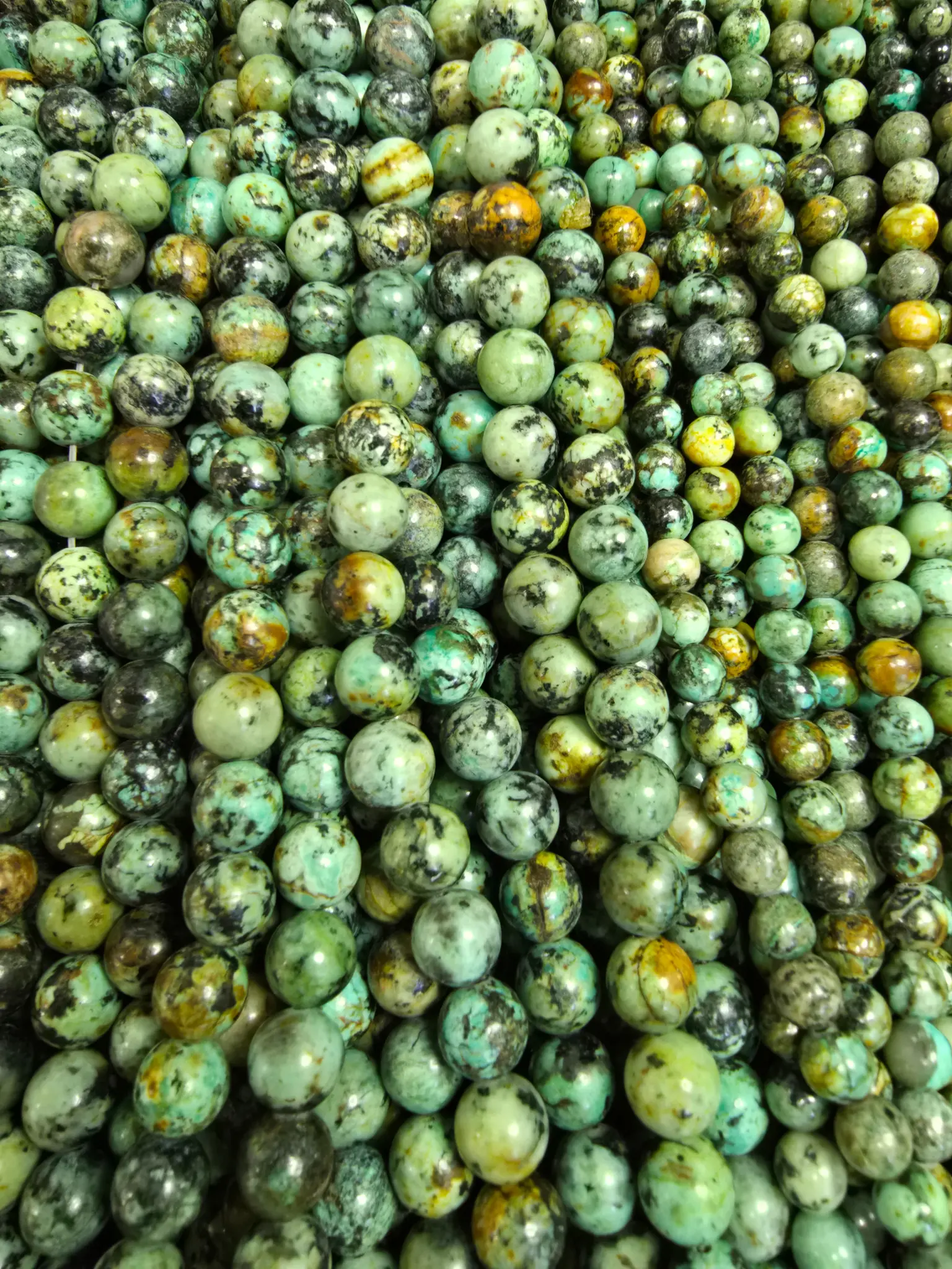 Earthy Vybz Spotted Teal Jasper Round Bead Strands | Earthy Matrix DIY Jewelry (6mm & 8mm)