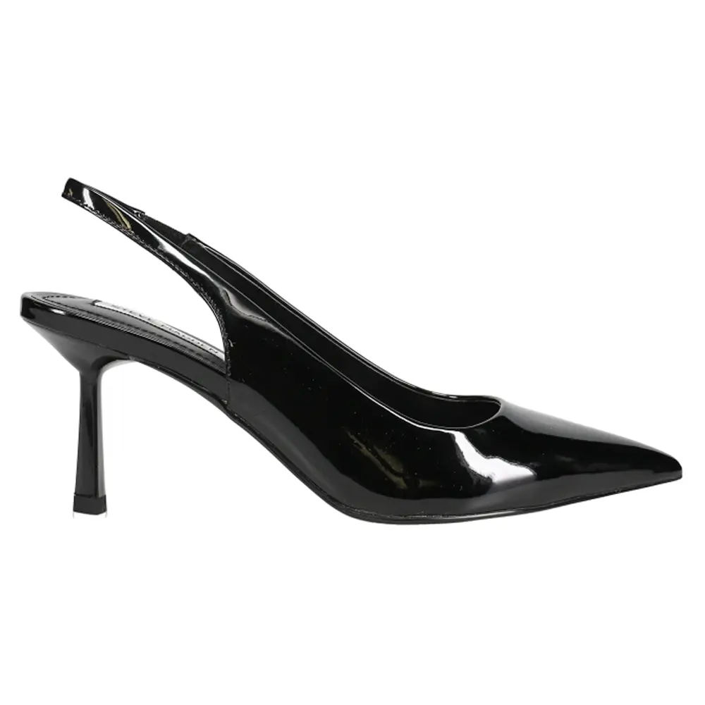 Steve Madden Womens Jacinda Pointed Toe Slingback Pumps Dress Casual Mid Heel 2-3" - Black