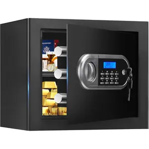 1.3 cubic feet small fire- and water-proof anti-theft digital safe with combination lock, smart alert system, removable shelf for home documents and jewelry