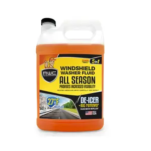 MWC Windshield Washer Fluid Orange, All Seasons, Foaming Action, Safe for Wipers, 128 oz