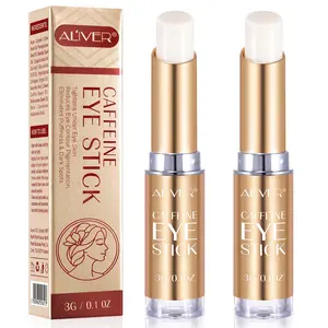 ALIVER 2 pack of caffeine eye sticks, eye essence sticks, help reduce the appearance of eye puffiness, moisturize and hydrate the eye area, suitable for fine lines, bags under the eyes, etc., suitable for all skin types.