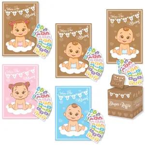 Party Hearty Funny Baby Shower Games, Pin the Pacifier on the Baby Game, Where is the Baby’s Binky, Pin the Binky on the Baby, Blue Boy, Pink Girl, Kraft Boy, Kraft Girl & Combo