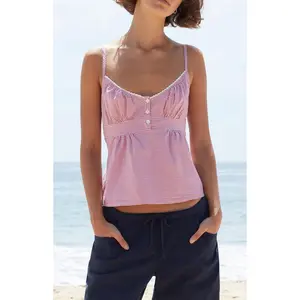 John Galt Women's Red Gingham Tiffany Tank Top