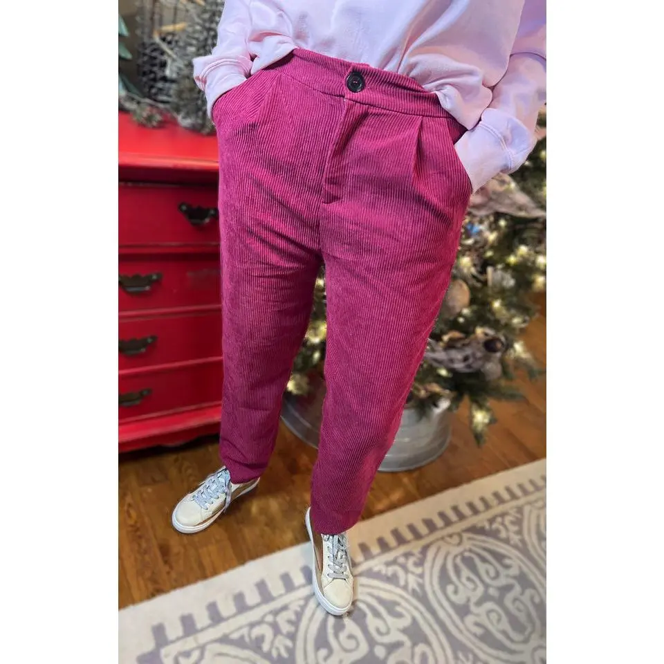 The Corduroy Trouser | Fuschia