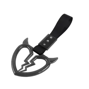 DEVIL BROKEN HEART BLACK CRYSTAL BUBBLE TSURIKAWA RING SUBWAY TRAIN BUS HANDLE STRAP