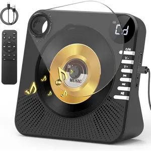 CD Player with HiFi Dual Speaker ,Desktop CD Player for  Black with Remote Control,Dust Cover,LCD Display,Sleep Timer,EQ Sound,USB/AUX/3.5mm Earphone Jack ,