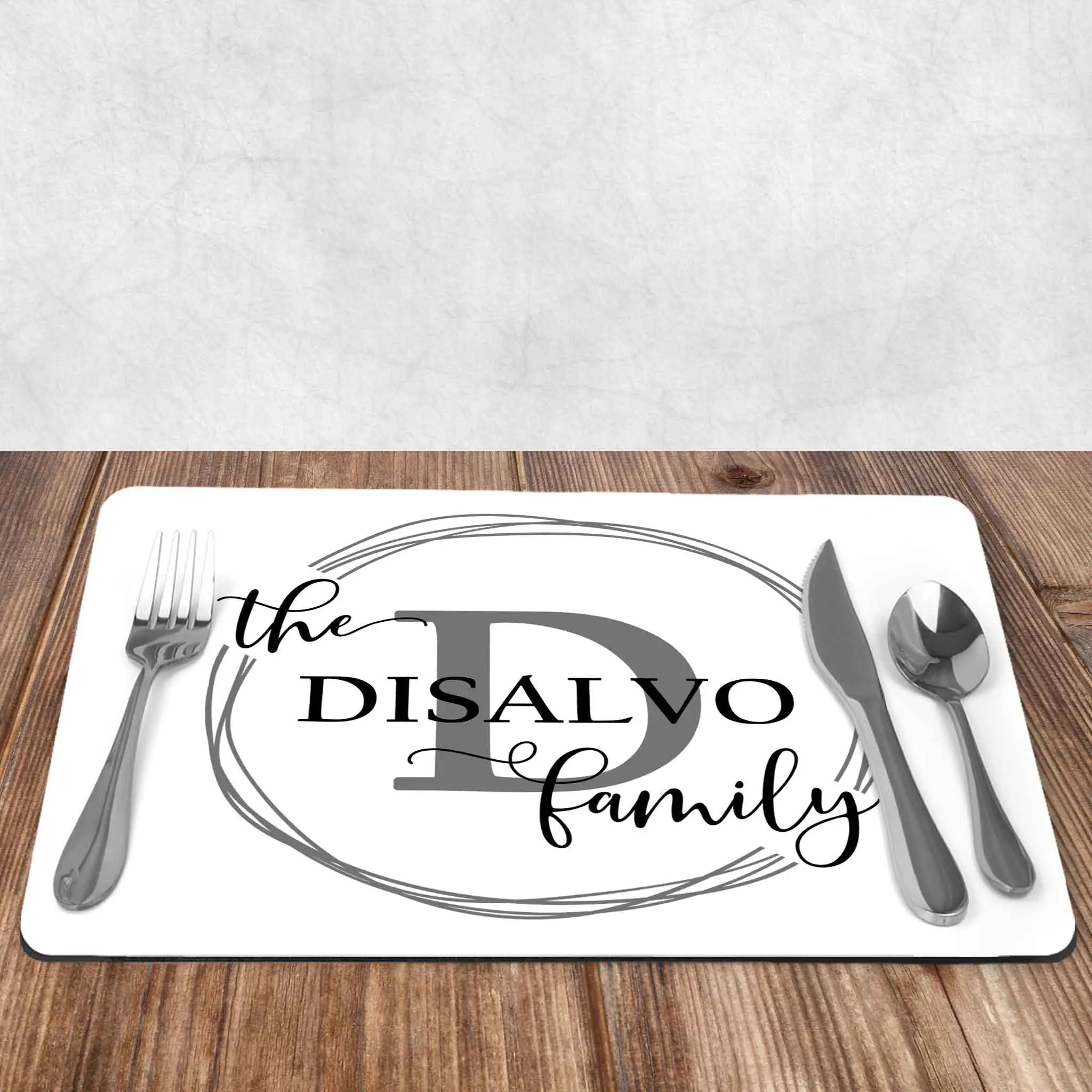 Custom Placemats | Personalized Dining and Serving | Family Vine Monogram