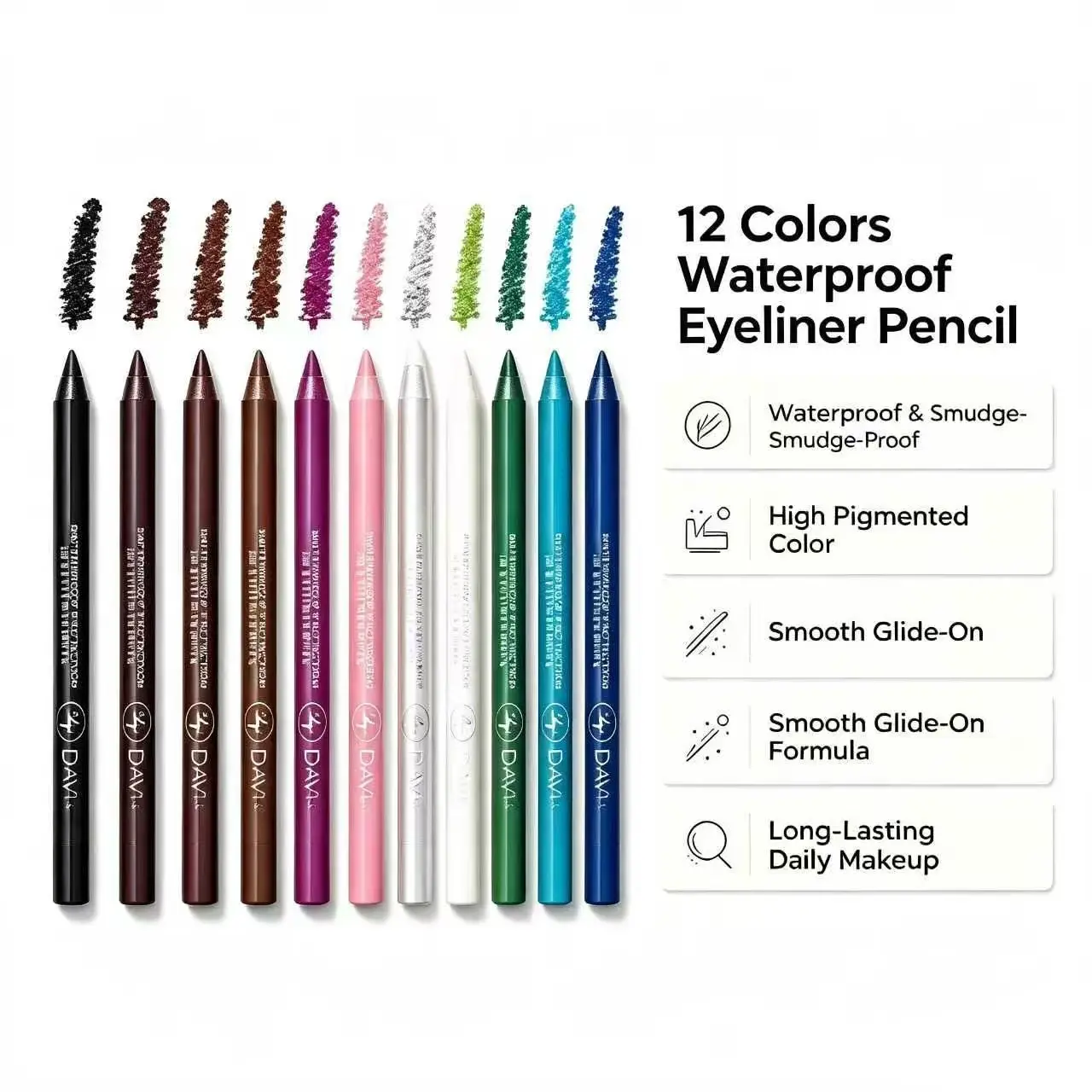 Sohochic 12-Color 2-in-1 Cosmetic Lipliner & Eyeliner Gel Pencil Set, Smudge-Proof, Smooth Satin Finish, Long-Lasting, Precise Lip Liner, Bold Hues, Eyebrow Pencil Compatible for Daily Use