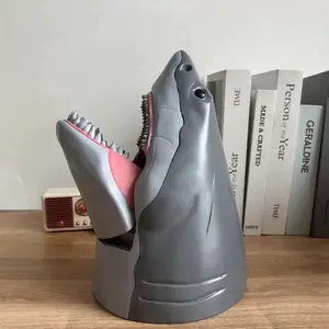 New Shark Shape Reusable Plastic Storage Organizer, Creative Bucket for Living Room and Bedroom, Unique Decorative Item