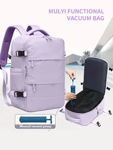 Vacuum Compressed Backpack, Ryanair/easyjet Approved, Travel Shoulder Bag, Carry-On Luggage, Student Bookbag, Neutral Design