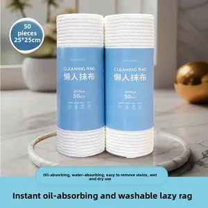 Kitchen disposable lazy rag water-absorbing non-woven fabric washable dishwashing wet and dry scouring cloth