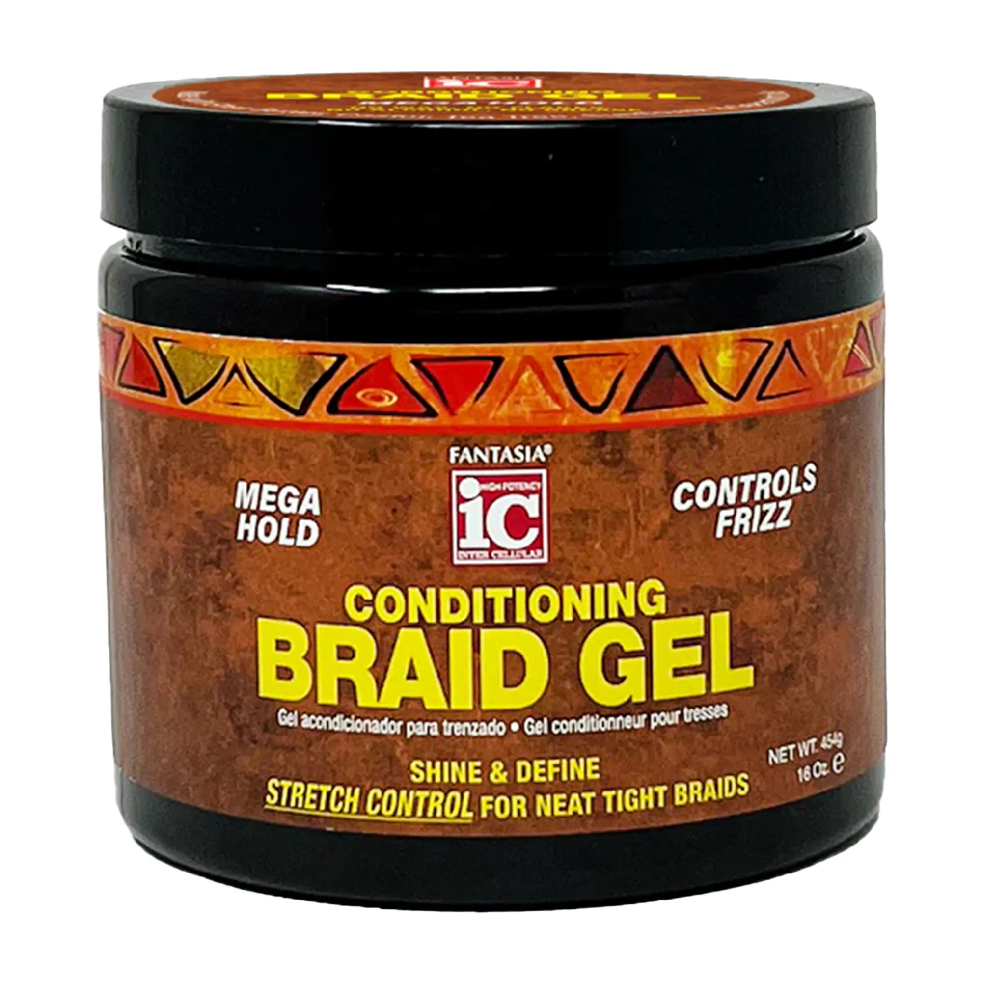 Fantasia IC Thick 'N Shine & Braiding Gel Haircare Styling Bundle (2-Pack: 20oz, 16oz) - Smooth Hold & Shine for Curly Hair