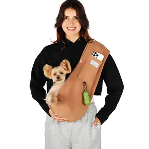 Pet Sling Carrier L –Pet Bag Pet Carrier Yunpawpet Hands-Free Pet Pouch with Snap Button Closure & Safety Harness for petlover, Kittens, Puppies, Rabbits, Chinchillas, Guinea Pigs, and Small Pet