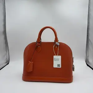 Pre-owned Louis Vuitton H5 Lv orange alma water ripple shell bag 54365