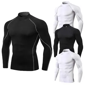 Men'sWorkoutCompressionShirtTurtleneckLongSleeveRashGuardGymBaseLayerAthleticUndershirtGearSportsShirt