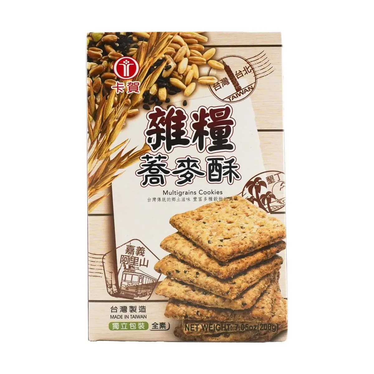 Kahe Taiwan Buckwheat Crispy Biscuits 200g - Healthy Whole Grain Snack for Tea Time