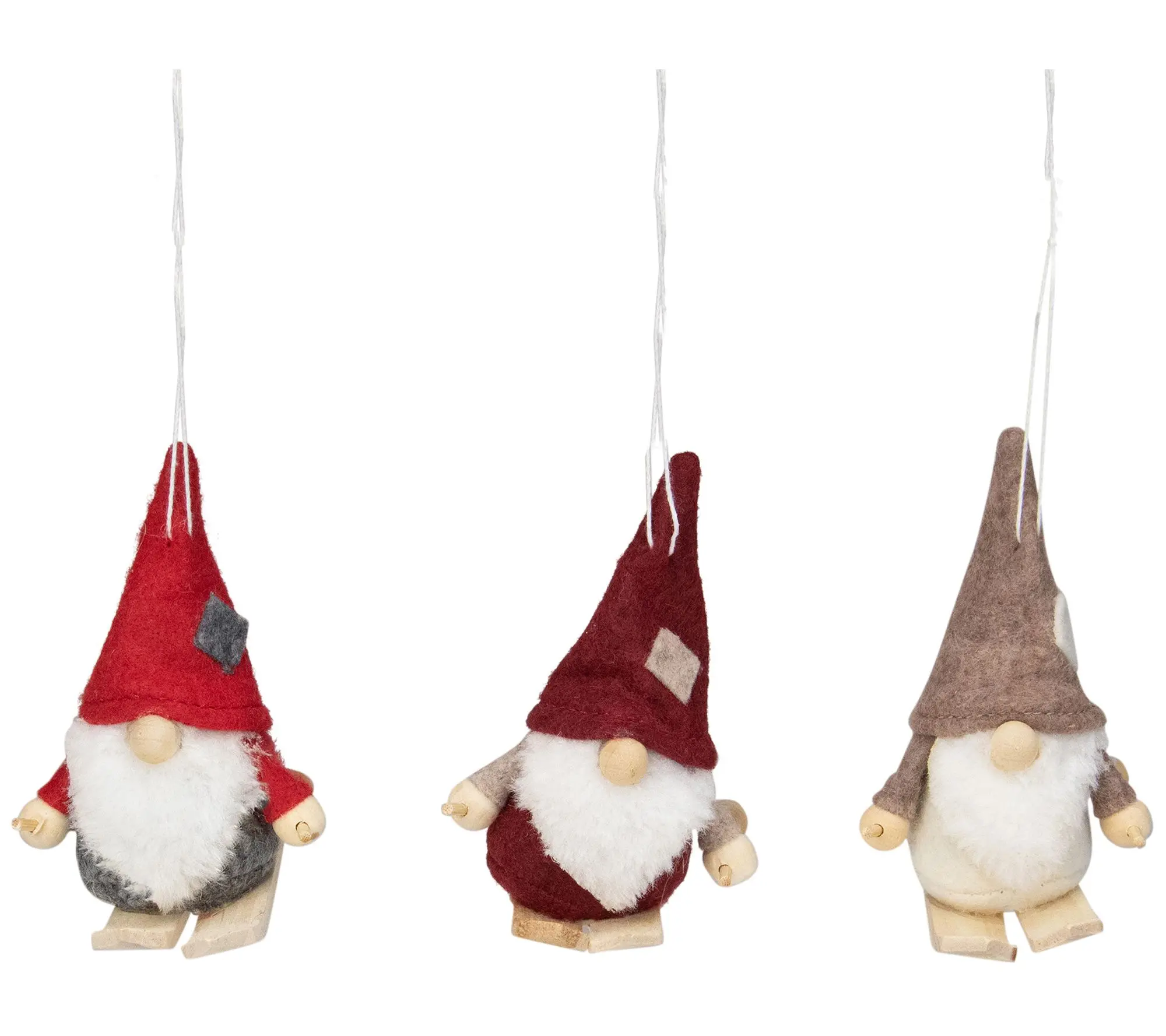 Northlight S/3 Red & Gray Skiing Gnome Christmas Ornaments Northlight S/3 Red & Gray Skiing Gnome Christmas Ornaments