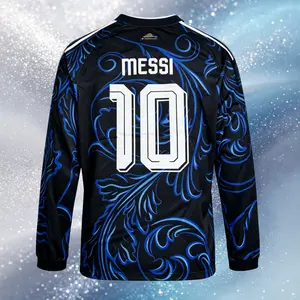 2026 Away Blue No.10 Long Sleeve Soccer Jersey Fans Version