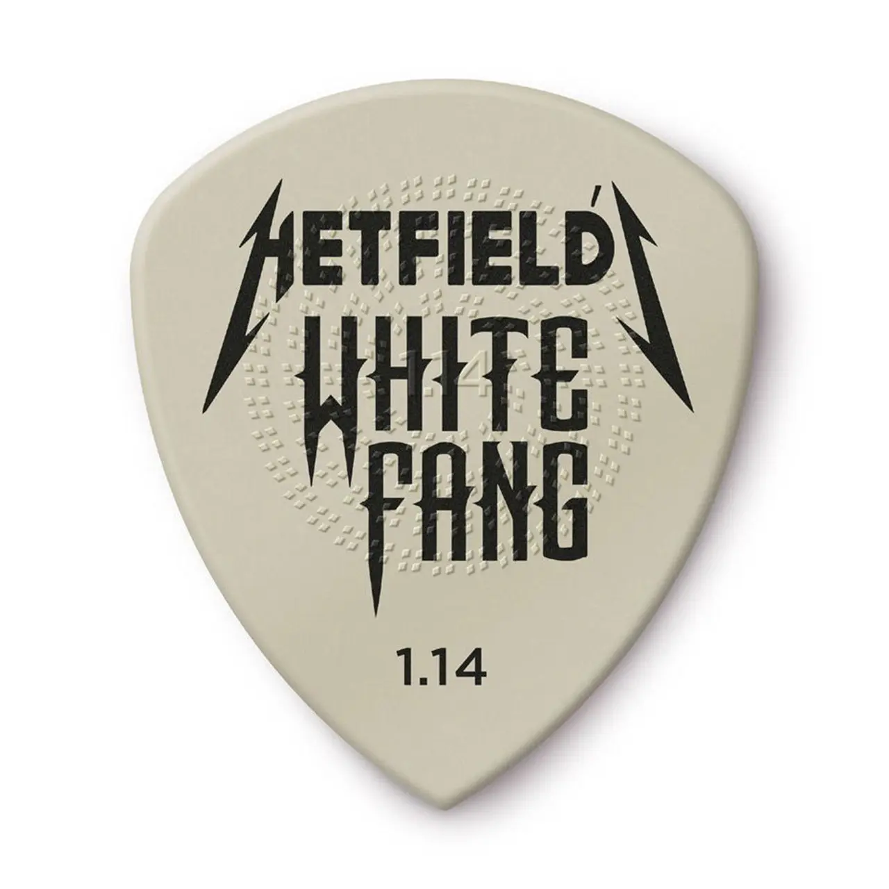 Used Dunlop PH122P114 James Hetfield White Fang Custom 6 Pick Pack, 1.14mm, White