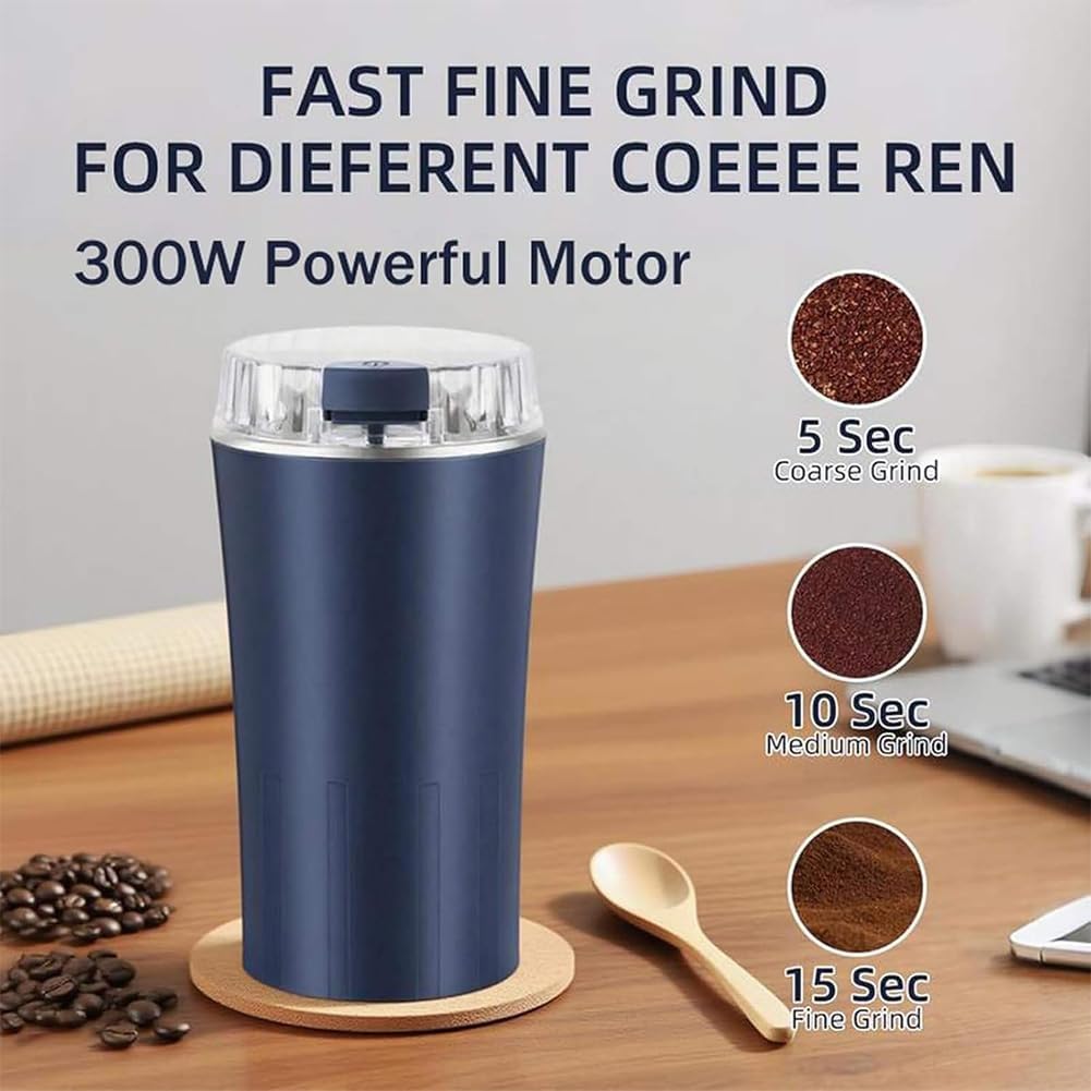 High-speed, powerful household ultrafine grinder; electric grain mill with one-button control; durable food-grade stainless steel; versatile multi-purpose grinder for coffee beans, spices, and herbs