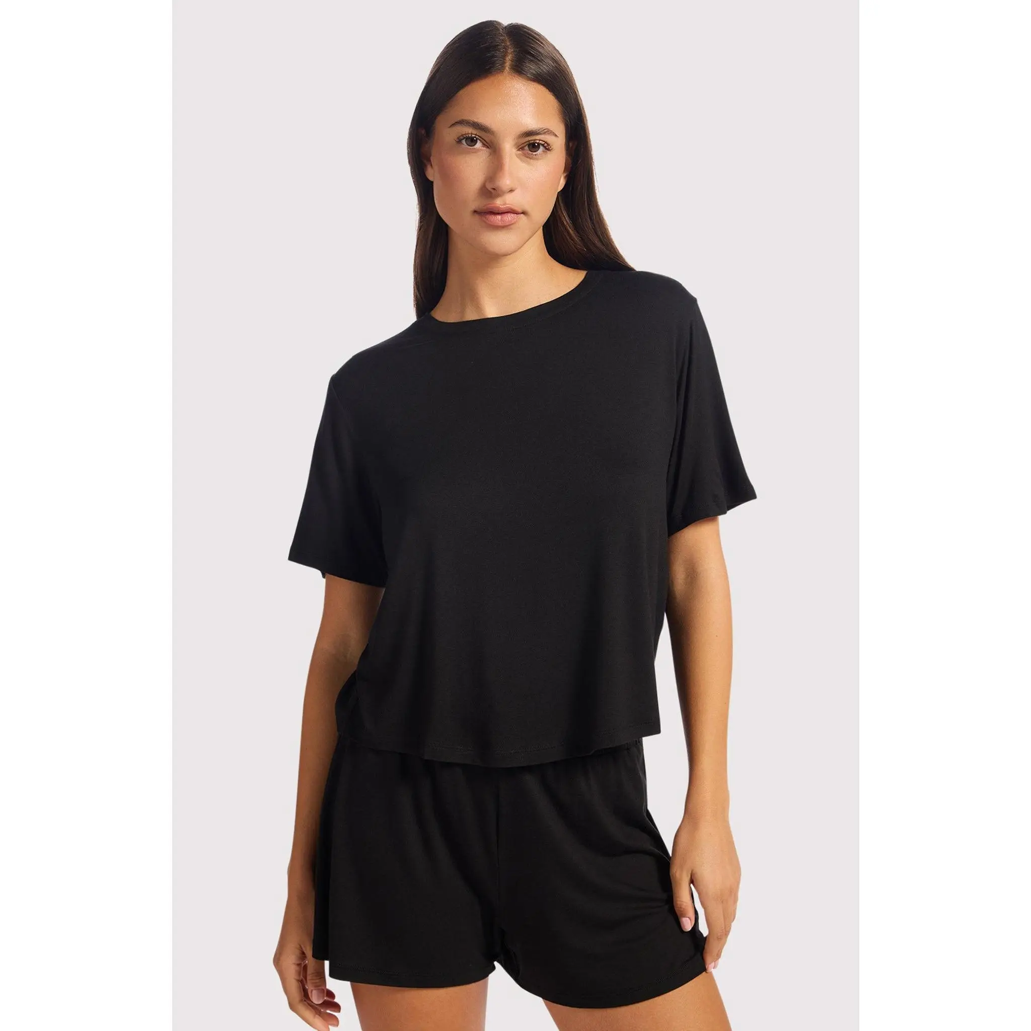 nuuds Pajama Short Set | Boxy Tee & High-Waist Drawstring Shorts nuuds Pajama Short Set | Boxy Tee & High-Waist Drawstring Shorts