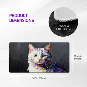 LIVEKEY Premium Desk Mat Mousepad - Cute Cat Design, Reinforced Stitched Edges, Non-Slip Base, Perfect Control, Made for Gaming, Office & Work Desk Accessories