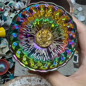 748CLX Colorful Meteor with Bottom Dragon Porcelain Building Cup DB