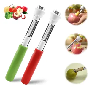 2 in 1 Apple Corer and Peeler Tool-2 PC, Fruit Vegetable Corer and Peeler Tool, Stainless Steel Remover, Multifunction Corer Tool for Vegetable Fruit, Cored Apples, Pears, Bell Peppers