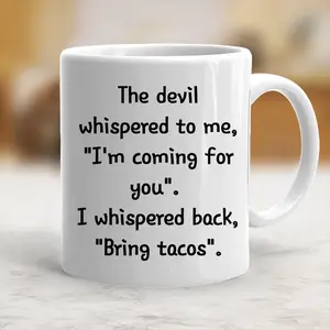 Funny Printed Ceramic Taco-Themed Beverage Mug - Coffee Cup for Daily Drink Use, scs11978