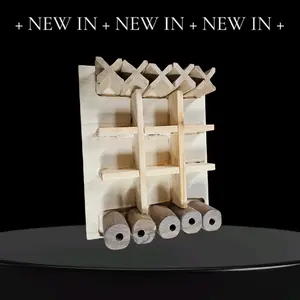 all wooden Tic-Tac-Toe board.