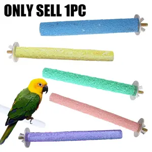 Random Color Parrot Perch, 1 Count Bird Perch Stand Toy, Quartz Sand Sharpen Paw Toy, Fit for Birds, Pet Supplies, Bird Supplies