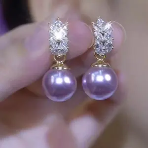 LisiZen Purple Bead Wheat Tassel Earrings for Women, 2025 Trend Jewelry, Elegant Noble Luxury Statement Design DZEH3845