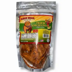 King Bear Snacks Fried Chicken Skins Crispy & Savory 1.5 oz Pack Made in the USA (CHILI LIME)