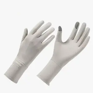 Spring Summer Thin Ice Silk Touchscreen Compatible Sun Protection Gloves, Anti-Slip Cycling Outdoor Driving Elastic UV Protection Gloves Biking Gloves