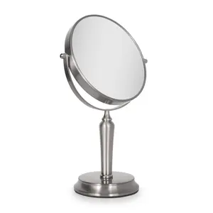 Anaheim Makeup Mirror with 7-Inch Diameter Round Reflective Mirror Surface, 360-Degree Swivel and Magnification Options for Perfect Makeup Application