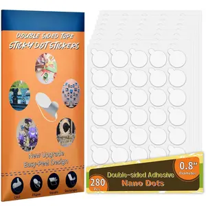 280 count Double Sided Adhesive Dots, Removable Clear Dots Sticky Tack,  No Trace Dots Adhesive Putty for Wall Hanging Crafts, Balloons Party Decorations Poster Picture Festival Decoration 20mm