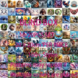 10pcs/20pcs/30pcs Diamond Painting Kit, Random Cartoon Animal Flower Pattern, 20x20cm Full Drill Art Set, Wall Decor, Beginner Friendly
