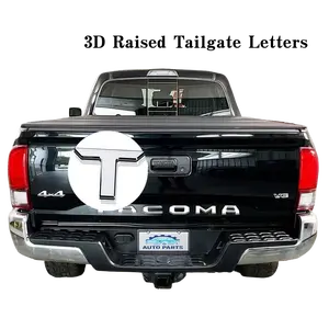3D tailgate letters decal insert Compatible with 2016 2017 2018 2019 2020 2021 2022 2023 tacoma strong 3m adhesive Weatherproof ABS Decals Chrome Silver
