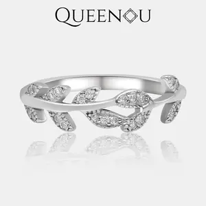 【864】Nature’s Aura Arranged Tree 1CT Synthetic Moissanite Ring + Arranged Tree Band - Nature-Inspired Jewelry Set