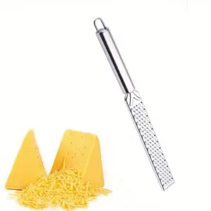 Stainless Steel Cheese Grater, 1 Count Portable Long Handle Cheese Grater, Fruit & Vegetable Grater, Kitchen Utensils & Gadgets