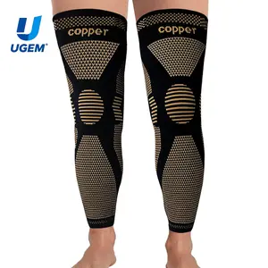 UGEM Full Leg Compression Copper Knee Sleeves Anti Slip Compression Stockings Support for Thigh Knee Calf Arthritis 20-30mmHg Reduce Varicose Veins Swelling for Men Women