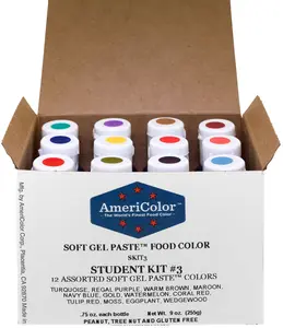 AmeriColor, Student Kit 3, Soft Gel Paste Food Color