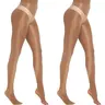 MANZI Women's Shiny Sheer Tights High Waist Silk Comfort Stockings Oil Shimmery Nylons Pantyhose Silky Spandex Elastic Dressy Legwear Sun Womenswear