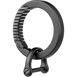 Titanium Round Carabiner Clip, Spring Hook Key Chain Ring, Small Keyring Carabiner with D-Ring for