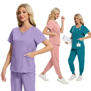 Scrub Tops for Women - Soft Stretch, V-Neck Top Scrubs with 3 Pockets, Easy Care for Women