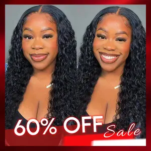 Junoda Hair Water Wave 4x4 Lace Closure Human Hair Wigs 150% Density