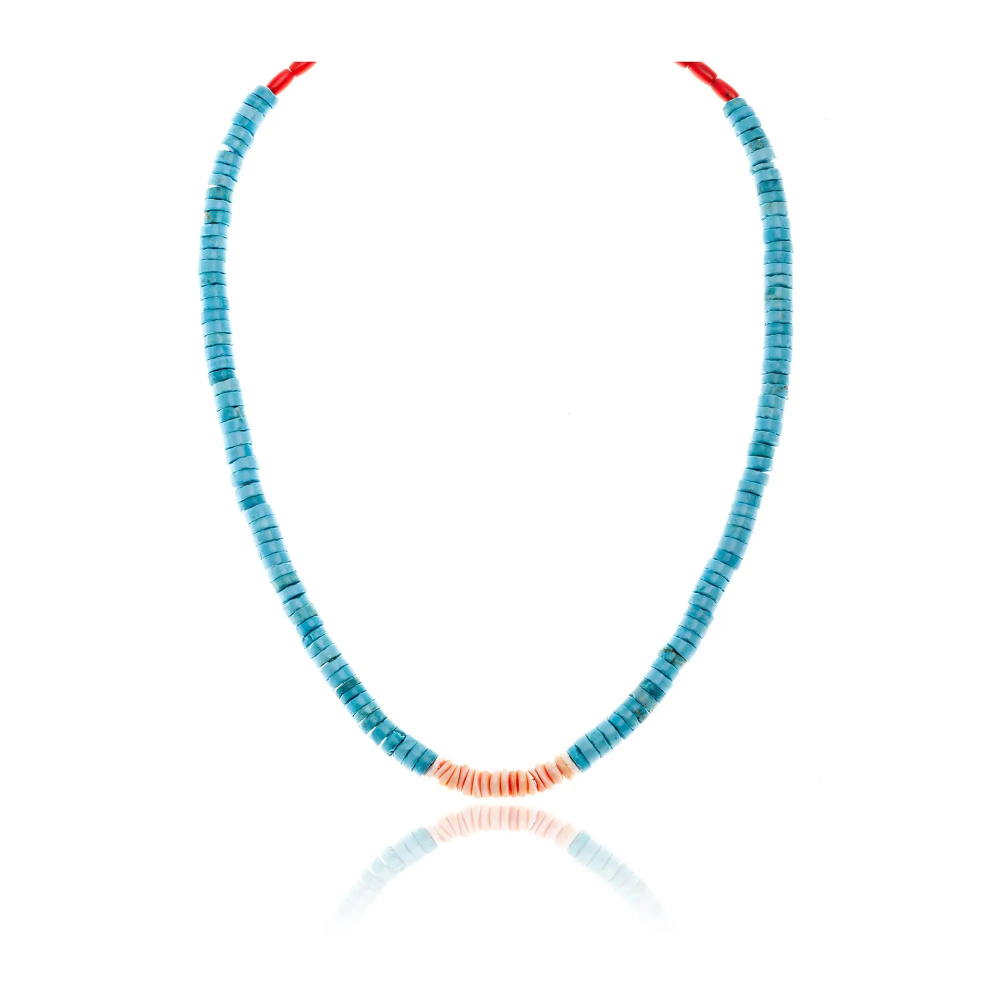 .925 Sterling Silver Certified Authentic Navajo Native American Coral Magnesite Spiny Oyster Necklace 750248