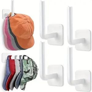 Hat Rack, 4 Counts Wall Mounted Hat Holder, Hat Storage Rack, Hat Organizer for Baseball Caps, Home Organizer for Door Closet